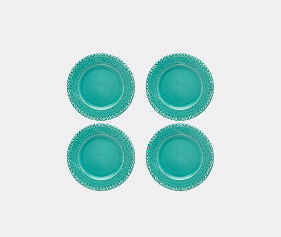 Bordallo Pinheiro 'Fantasia' dinner plate, set of four, acqua green Turquoise BOPI23FAN611LGR