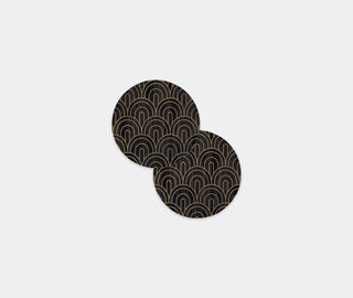 HestiaLiving 'Deco' round tablemat, set of two, noir MULTICOLOUR HELI25DEC795BLK