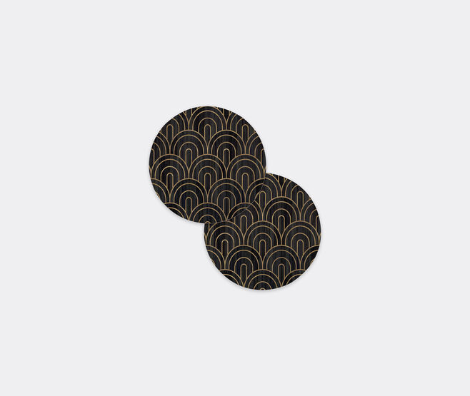 HestiaLiving 'Deco' round tablemat, set of two, noir MULTICOLOUR HELI25DEC795BLK