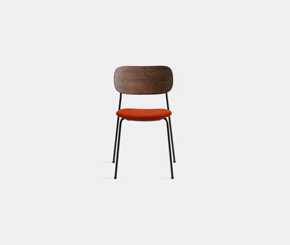 Menu Cochair, Dining Chair, Black Steel Base, Textile:City Velvet Ca7832/062 Seat/Dark Stained Oak Back, Foam: Call117 Orange, brown ${masterID} 2
