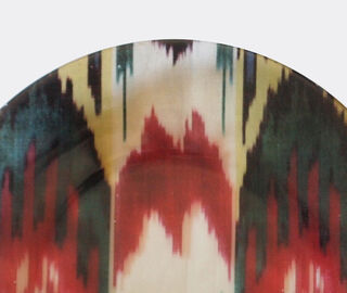 Les-Ottomans 'Ikat' glass plate, red, green and white MULTICOLOUR OTTO20IKA566MUL