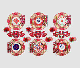 La DoubleJ 'Transylvania Mix' dessert plates, set of six MULTICOLOUR LADJ21DES274MUL