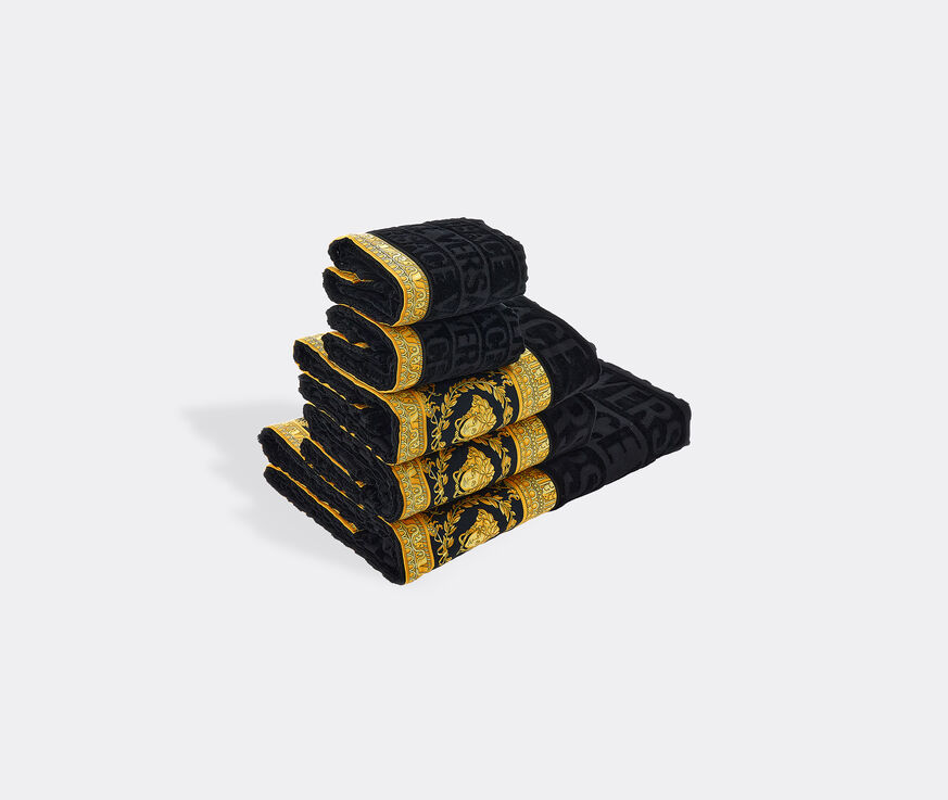 Versace 'I Love Baroque' towel set, set of five, black Black VERS22TOW596BLK