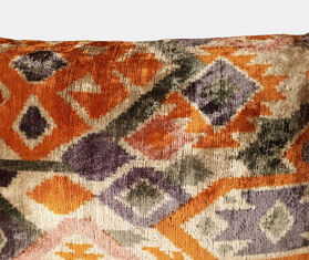 Les-Ottomans Silk velvet cushion, orange, purple and gray MULTICOLOUR OTTO25SIL237MUL
