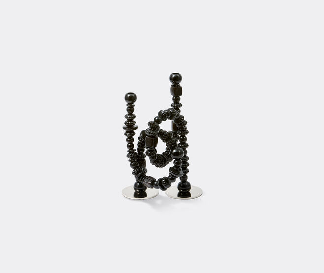 POLSPOTTEN 'Beads' candle holder, black BLACK POLS25CAN897BLK