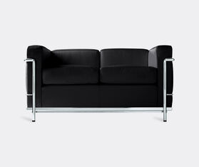 Cassina '2 Fauteuil Grand Confort' petit mod&egrave;le deux places sofa, grey leather BLACK CASS21PAD480BLK