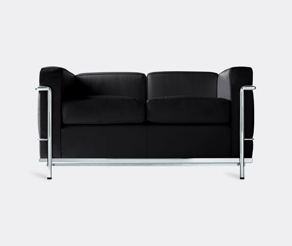 Cassina '2 Fauteuil Grand Confort' petit modèle deux places sofa, grey leather Black CASS21PAD480BLK