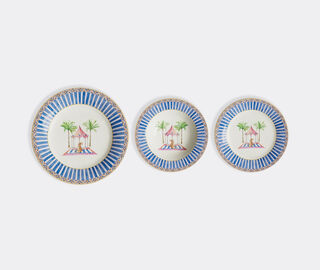 Lisa Corti 'Sariska' plate, set of three, blue BLUE LICO25SET763BLU