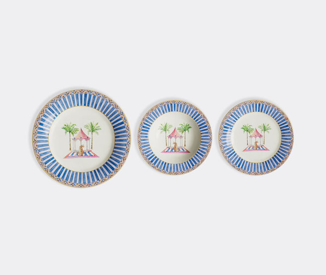 Lisa Corti 'Sariska' plate, set of three, blue BLUE LICO25SET763BLU