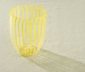 Aquazzura Casa &#39;Capri Stripe&#39; tumbler, set of two, light yellow YELLOW AQUA23CAP394YEL