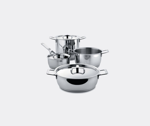 Alessi 'Pots & Pans' cookware set, seven pieces Silver ALES22POT984SIL