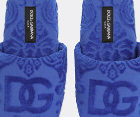 Dolce&amp;Gabbana Casa Jacquard slippers with D&amp;G logo, blue BLUE DGCA25BLU734BLU