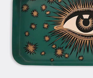 Les-Ottomans 'Eye' iron tray, green GREEN OTTO22HAN110MUL