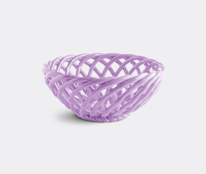 Octaevo 'Sicilia' ceramic basket, lilac, large LILAC OCTA21CER899PUR