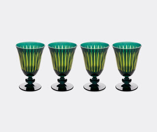 L'Objet 'Prism' wine glass, set of four, green GREEN LOBJ24PRI143GRN