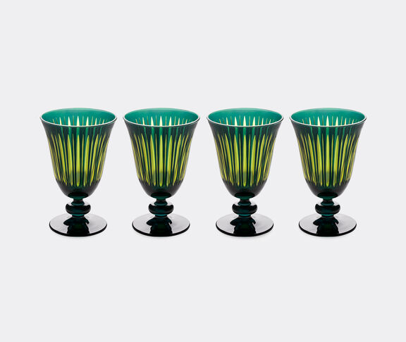 L'Objet 'Prism' wine glass, set of four, green GREEN LOBJ24PRI143GRN