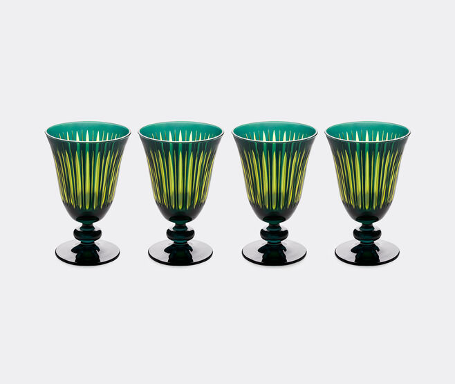 L'Objet 'Prism' wine glass, set of four, green GREEN LOBJ24PRI143GRN