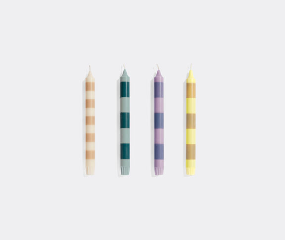 Hay Stripe Candle Set Of 4 Yellow, Purple, Green, Beige ${masterID} 2
