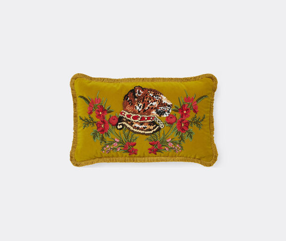 Gucci 'Leopard' velvet cushion GREEN GUCC18CUS865GRN