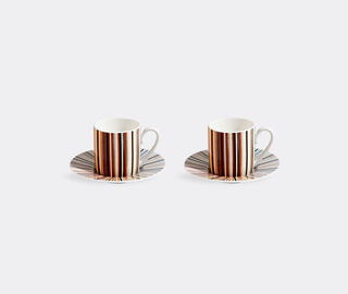 Missoni 'Stripes Jenkins' coffee cup and saucer, set of two, beige MULTICOLOUR MIHO22STR194MUL