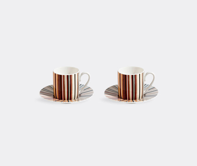 Missoni 'Stripes Jenkins' coffee cup and saucer, set of two, beige MULTICOLOUR MIHO22STR194MUL