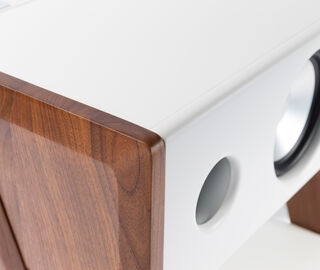 La Boite concept 'Cube' speaker, white and walnut MULTICOLOUR BOIT25CUB077MUL
