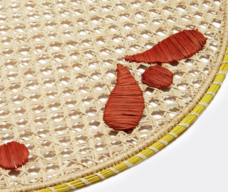 La DoubleJ 'Capri Mattone' raffia placemat, set of two, natural and red MULTICOLOUR LADJ24CAP397MUL