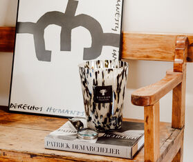 Baobab Collection 'Pearls Black' candle, large WHITE BAOB23PEA707MUL