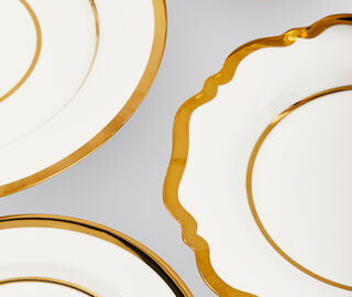 POLSPOTTEN 'Golden Finds' assorted plates and bowl set, four pieces, white WHITE POLS25PLA365WHI