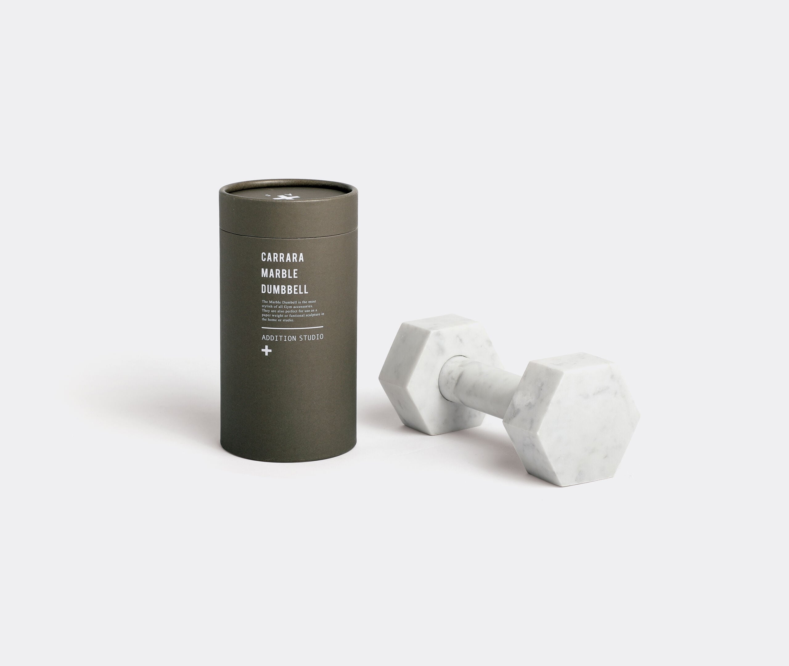 Marble dumbbell, carrara by Addition Studio | Decorative Objects