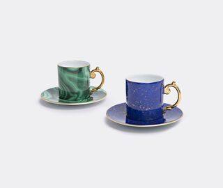 L'Objet 'Lapis' espresso cup and saucer, set of six MULTICOLOUR LOBJ15LAP859BLU