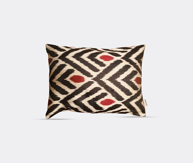 Les-Ottomans Silk Ikat cushion, purple, pink, and white MULTICOLOUR OTTO25SIL275MUL