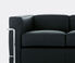 Cassina '2 Fauteuil Grand Confort' petit modèle, trois places sofa, grey leather  CASS21PAD459BLK