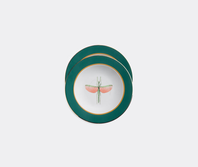 La DoubleJ 'Libellula' soup plate, set of two MULTICOLOUR LADJ24SOU717GRN