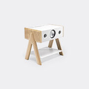 Cube' speaker, white and oak by La Boite concept | Audio | FRANKBROS