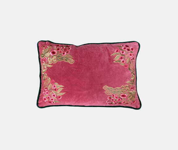 Les-Ottomans Embroidered velvet cushion, red undefined ${masterID}
