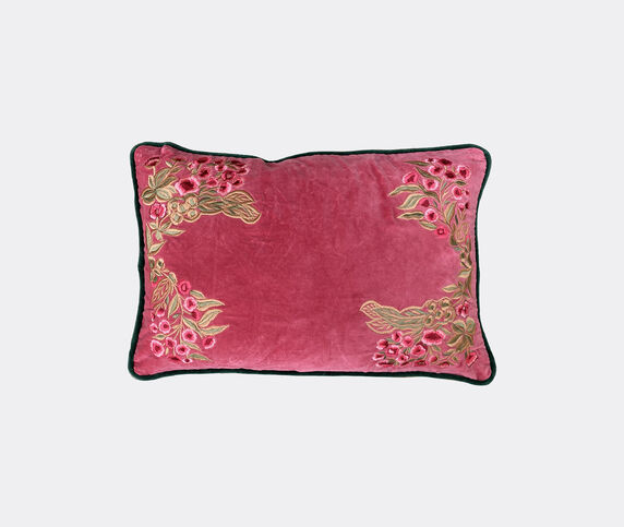 Les-Ottomans Embroidered velvet cushion, red multicolor OTTO23EMB681MUL