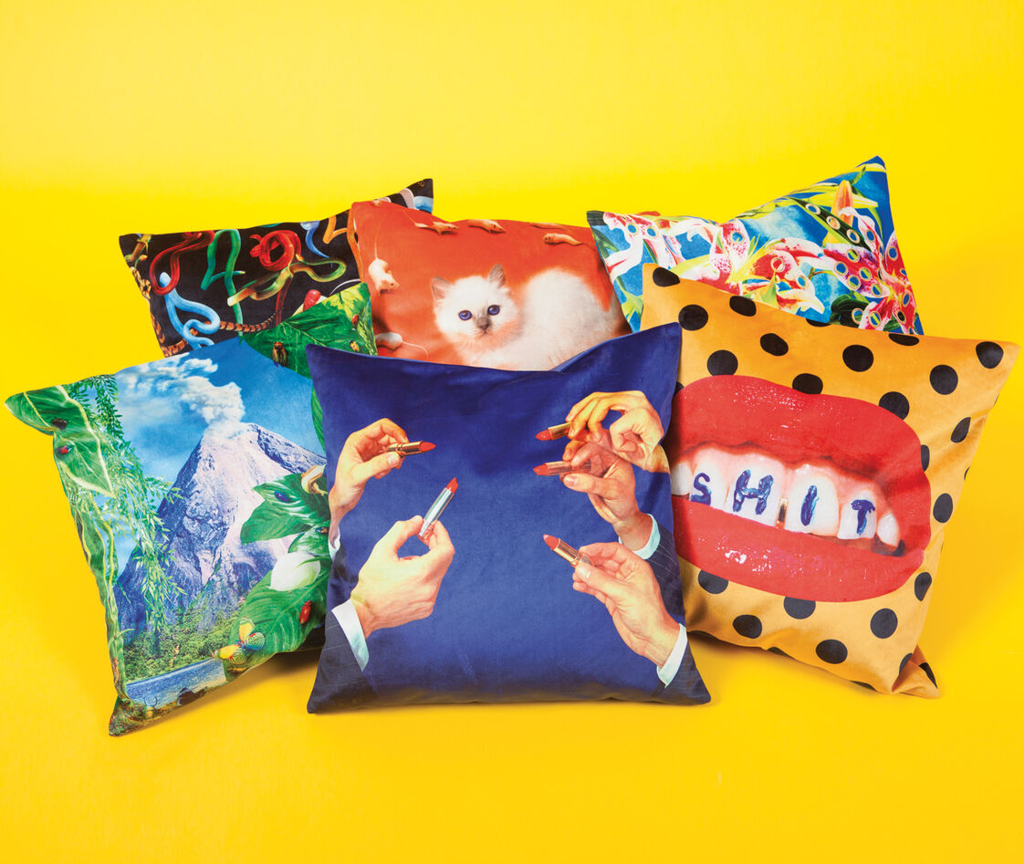 Shop Seletti Cushions Blue/multicolor 1