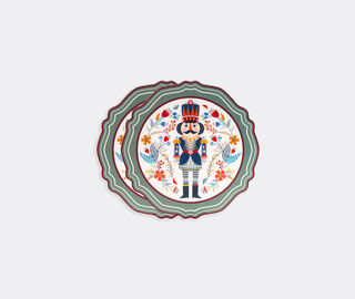 VESTA 'Nutcracker' charger plate, set of two, multicolor GREEN VEST26SET715GRN