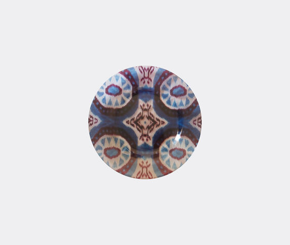 Les-Ottomans 'Ikat' glass plate, red, white and blue
