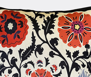 Les-Ottomans 'Flowers' embroidered cushion, multicolor MULTICOLOUR OTTO24FLO716MUL