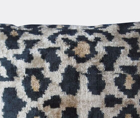 Les-Ottomans Silk velvet cushion, black and brown MULTICOLOUR OTTO20SIL641MUL