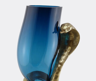 Vanessa Mitrani 'Cobra' vase, duck blue and bronze BLUE VAMI23COB835BLU