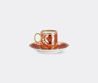 Rosenthal 'Medusa Garland' espresso cup and saucer, red RED ROSE23MED142RED