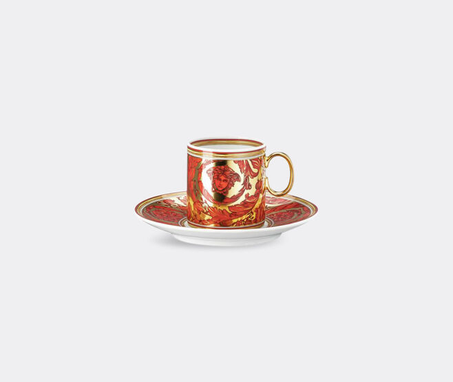 Rosenthal 'Medusa Garland' espresso cup and saucer, red RED ROSE23MED142RED