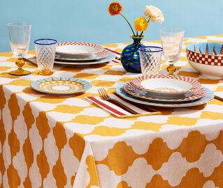 La DoubleJ 'Plaza' linen tablecloth, large, yellow MULTICOLOUR LADJ24PLA472MUL