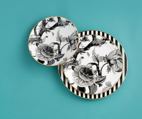 Simone Guidarelli Home 'Secret Garden' dinner plate, black and white MULTICOLOUR SIMO26SOU600MUL
