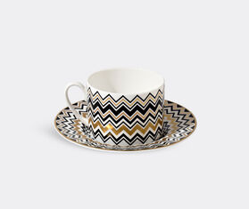 Missoni 'Zig Zag Gold' teacup and saucer, set of two MULTICOLOUR MIHO22ZIG330MUL