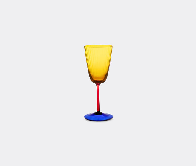 Dolce&Gabbana Casa 'Carretto Siciliano' white wine glass, yellow and blue YELLOW DGCA22HAN703MUL