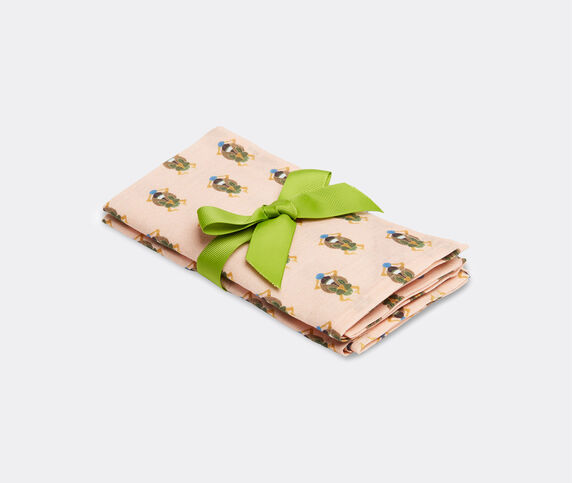 La DoubleJ 'Pink Scarab' large napkin, set of two pink LADJ23NAP598PIN